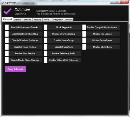 Optimizer下载_Optimizer系统优化工具最新版v1.0 运行截图1