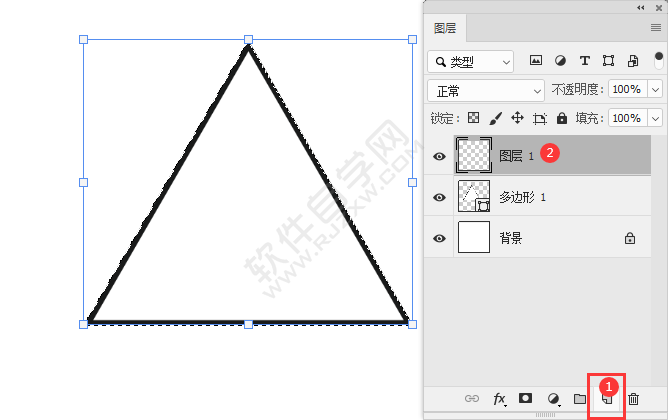 ps里怎么把三角形改成圆角