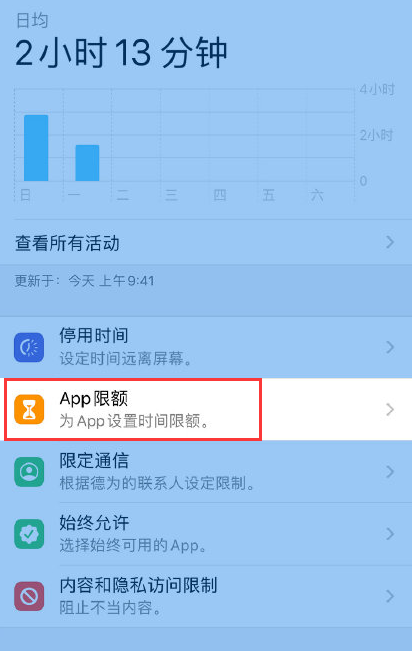 iPhone12怎么设置App使用时间 一键启用App使用时间限额功能方法