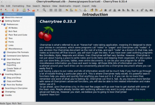 CherryTree(富文本编辑器)软件下载_CherryTree(富文本编辑器) v0.99.40  运行截图1