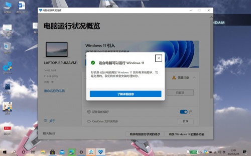 Win11配置检测下载_Win11配置检测最新免费最新版v2.3.210625001 运行截图2