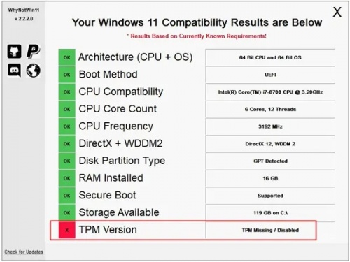 WhyNotWin11 2.2.40下载_WhyNotWin11 2.2.40(win11第三方升级检测工具)最新最新版v2.2.40 运行截图2