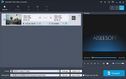 视频转换器 Aiseesoft Total Video Converter软件下载_视频转换器 Aiseesoft Total Video Converter v9.2.56.0 运行截图1