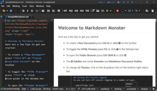 Markdown Monster(代码编辑器)软件下载_Markdown Monster(代码编辑器) v2.0.18.3 运行截图1