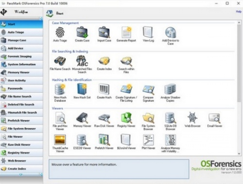 数据恢复软件 PassMark OSForensics软件下载_数据恢复软件 PassMark OSForensics v7.0.10006 运行截图1