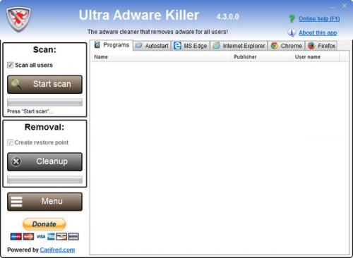 Ultra Adware Killer(超级广告杀手)软件下载_Ultra Adware Killer(超级广告杀手) v10.1.2.0 运行截图1