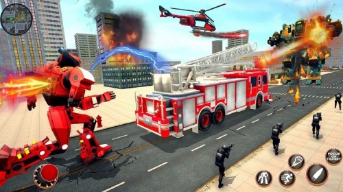 应急消防机器人3D游戏下载_消防车机器人英雄游戏下载_消防车机器人英雄下载 运行截图1