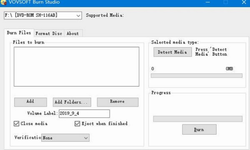 VOVSOFT Burn Studio中文版下载_VOVSOFT Burn Studio(光盘刻录软件) v1.6 免费版下载 运行截图1