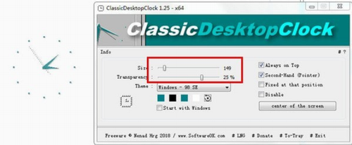 ClassicDesktopClock电脑版下载_ClassicDesktopClock(经典桌面时钟) v3.01 免费版下载 运行截图1