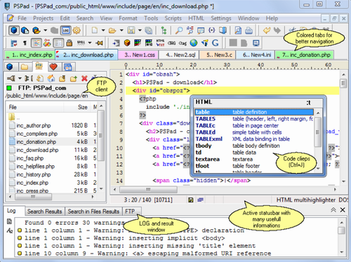 PSPad editor电脑版下载_PSPad editor(代码编辑器软件) v5.0.1 官网版下载 运行截图1