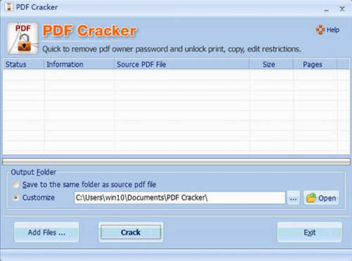 PDF Cracker官网版下载_PDF Cracker(pdf密码解除工具) v3.10 最新版下载 运行截图1