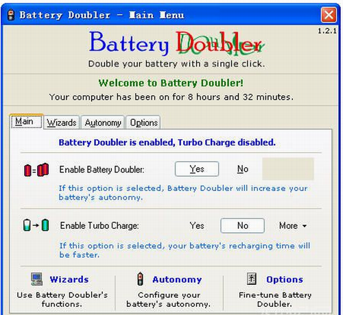 Battery Doubler官方版下载_Battery Doubler(笔记本电池修复软件) v1.2.1 最新版下载 运行截图1
