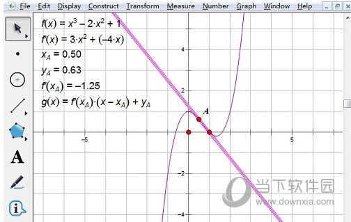 几何画板怎么画导函数图像及其切线