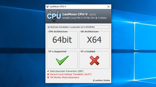 LeoMoon CPU_V下载_LeoMoon CPU_V(cpu虚拟化检测工具)最新版v2.0.4 运行截图1
