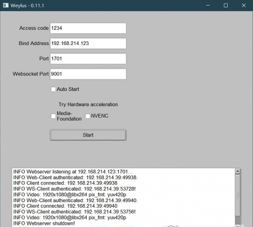 Weylus触摸板模拟工具下载_Weylus触摸板模拟工具绿色最新版v0.11.4 运行截图1