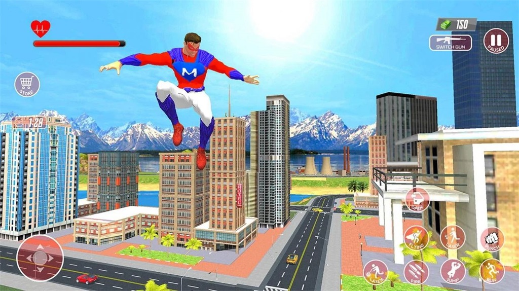 超级英雄城市飞翔免费版游戏下载_超级英雄城市飞翔最新版下载v6 安卓版 运行截图1