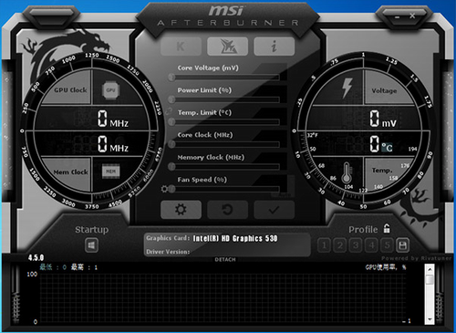 msi afterburner中文版下载_msi afterburner(微星显卡超频软件) v4.6.2 最新版下载 运行截图1