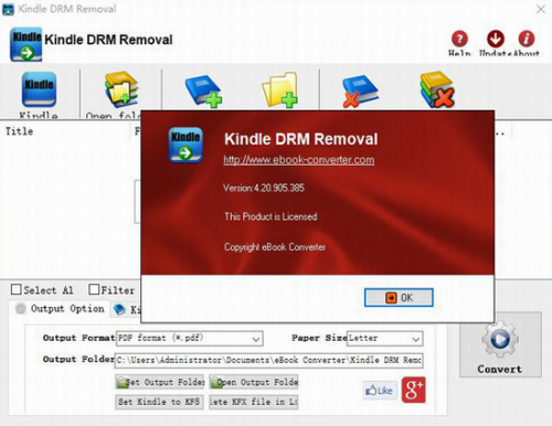 Kindle DRM Removal中文版下载_Kindle DRM Removal(drm版权保护去除工具) v4.19.626.385 免费版下载 运行截图1