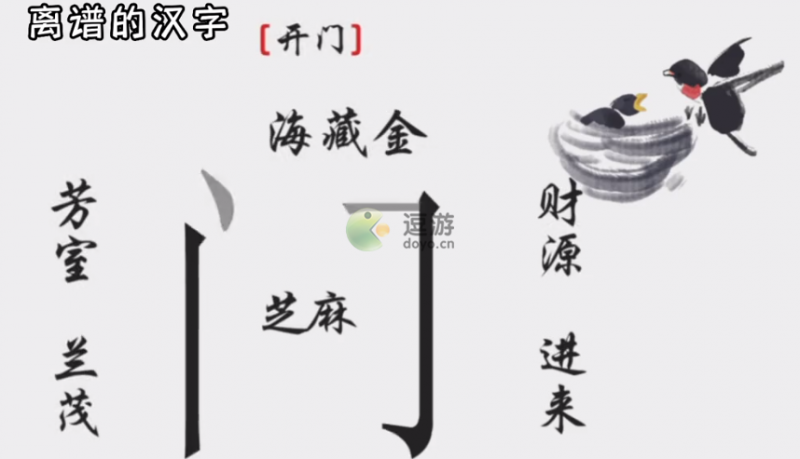 离谱的汉字开门通关攻略