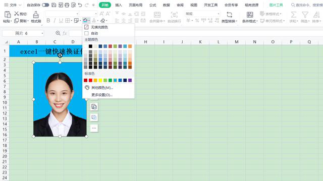 excel替换证件照底色教程截图7
