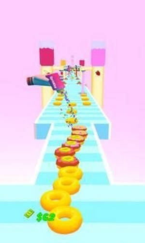 甜甜圈堆栈跑酷比赛3D游戏下载_甜甜圈堆栈跑酷比赛3D手机最新版下载v3.8 安卓版 运行截图1
