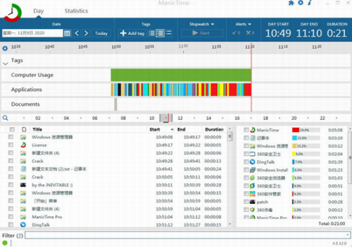 manictime中文破解版下载_manictime破解版(时间管理软件) v4.7.5 电脑版下载 运行截图1