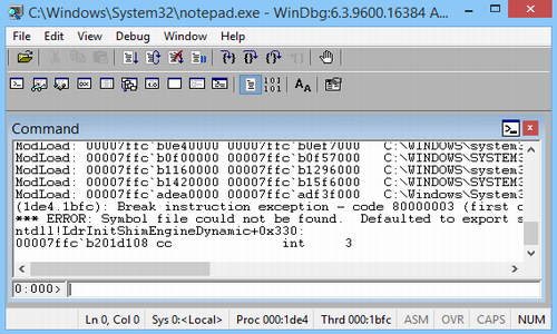 WinDbg官网版下载_WinDbg(源码级调试工具) v6.12.2.633 最新版下载 运行截图1