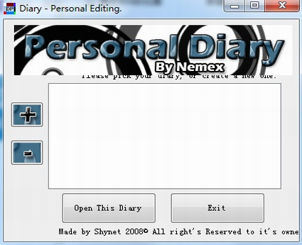 Personal Diary Editor绿色免费版下载_Personal Diary Editor(个人日记编辑工具) v1.0 电脑版下载 运行截图1