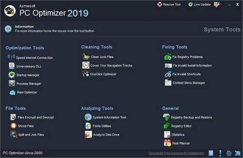Asmwsoft PC Optimizer最新版下载_Asmwsoft PC Optimizer(系统优化软件) v13.2.3262 官方版下载 运行截图1