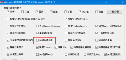 Windows10实用设置工具免费绿色版软件_Windows10实用设置工具免费绿色版中文最新版v3.6.5 运行截图3