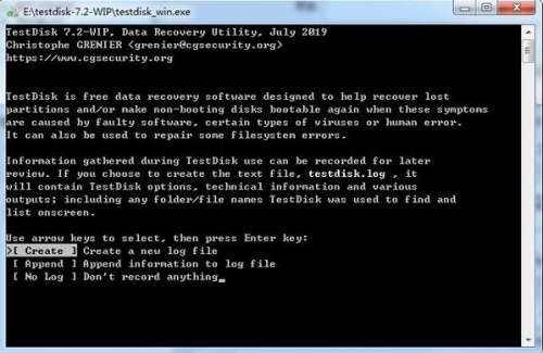 TestDisk磁盘修复工具官方版下载安装_TestDisk磁盘修复工具V7.2 运行截图1