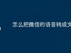 怎么把微信的语音转成文字