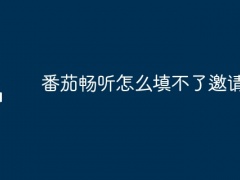 番茄畅听怎么填不了邀请码