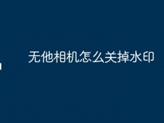 无他相机怎么关掉水印