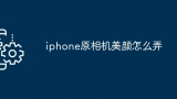 iphone原相机美颜怎么弄