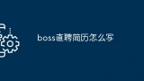 boss直聘简历怎么写