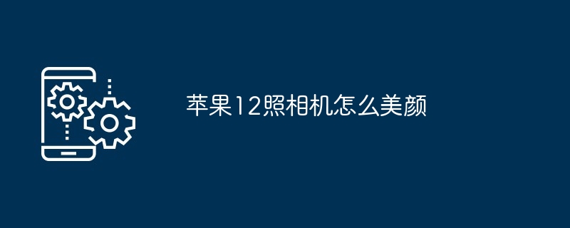 苹果12照相机怎么美颜[多图]