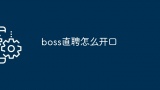 boss直聘怎么开口