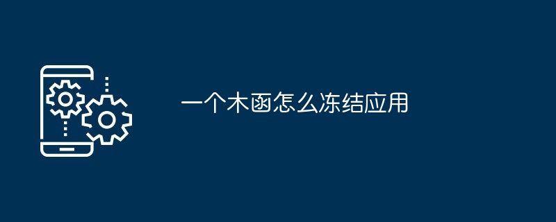 一个木函怎么冻结应用[多图]