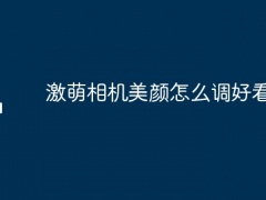 激萌相机美颜怎么调好看