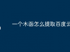 一个木函怎么提取百度云直链