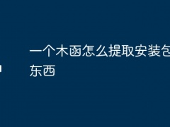 一个木函怎么提取安装包里的东西