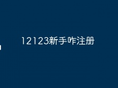 12123新手咋注册