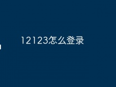 12123怎么登录