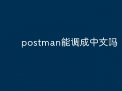 postman能调成中文吗