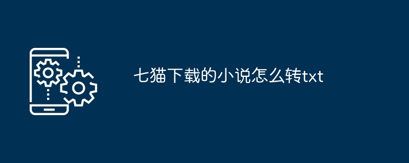 七猫下载的小说怎么转txt[多图]