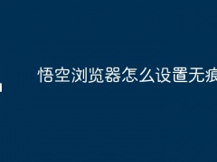 悟空浏览器怎么设置无痕浏览