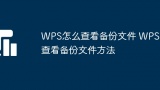 WPS怎么查看备份文件_WPS查看备份文件方法