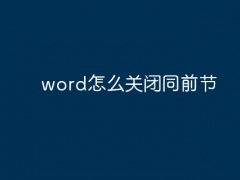 word怎么关闭同前节