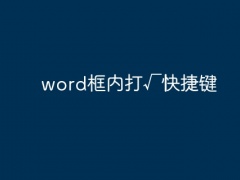 word框内打√快捷键